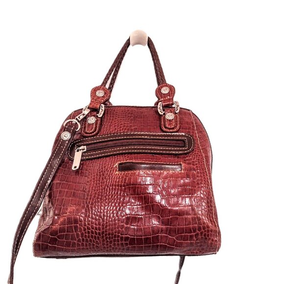 MC Marc Chantal Croc Embossed Western-Inspired Satchel ~ Shoulder Bag w/Key Tab! - Picture 2 of 16
